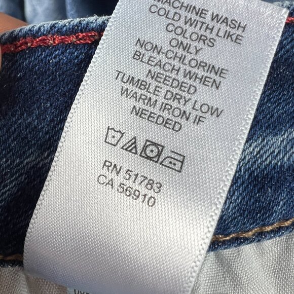 Edgely Jeans Women's 33x26* High Rise Straight Crop Blue Distressed Denim Tag 14 - Picture 9 of 16